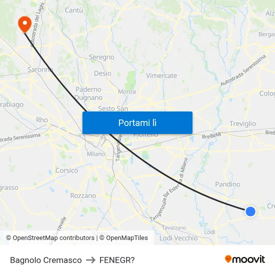 Bagnolo Cremasco to FENEGR? map