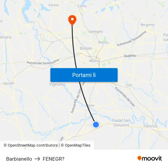 Barbianello to FENEGR? map