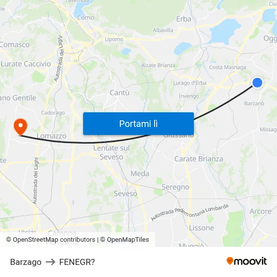 Barzago to FENEGR? map