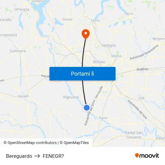 Bereguardo to FENEGR? map