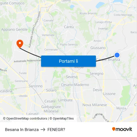 Besana In Brianza to FENEGR? map