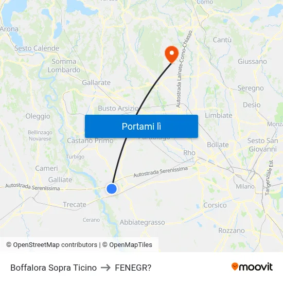 Boffalora Sopra Ticino to FENEGR? map