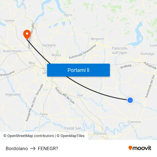 Bordolano to FENEGR? map