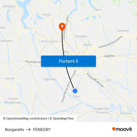 Borgarello to FENEGR? map