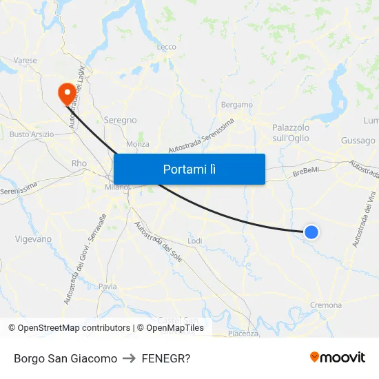 Borgo San Giacomo to FENEGR? map