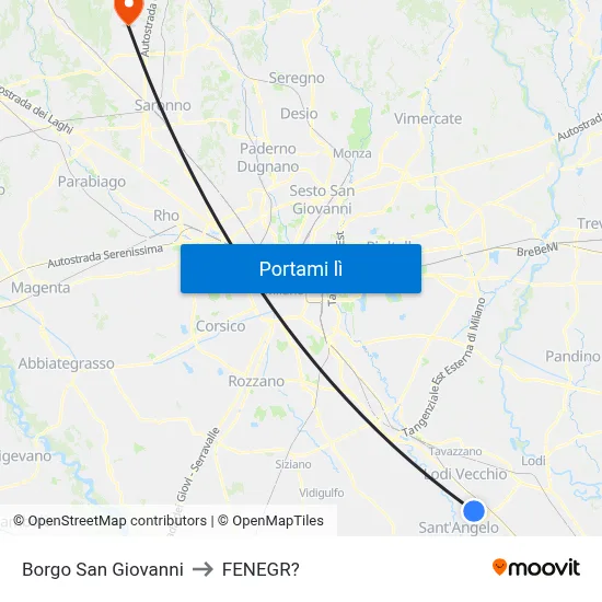 Borgo San Giovanni to FENEGR? map