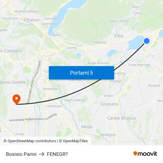 Bosisio Parini to FENEGR? map