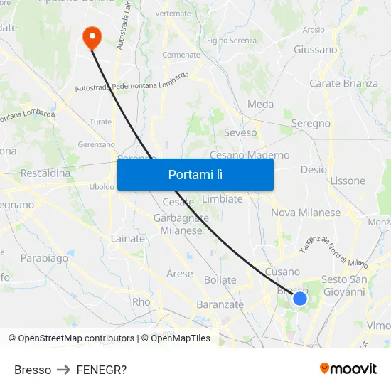 Bresso to FENEGR? map
