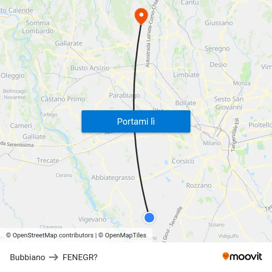 Bubbiano to FENEGR? map