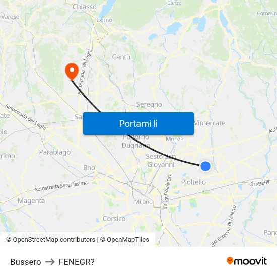 Bussero to FENEGR? map