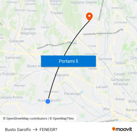 Busto Garolfo to FENEGR? map