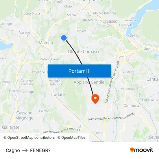 Cagno to FENEGR? map