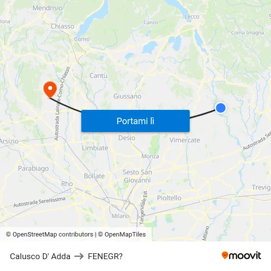 Calusco D' Adda to FENEGR? map