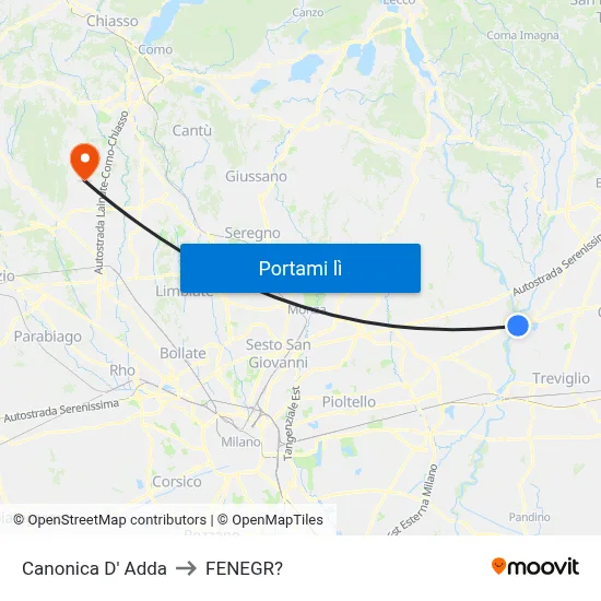 Canonica D' Adda to FENEGR? map