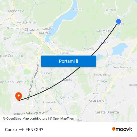 Canzo to FENEGR? map
