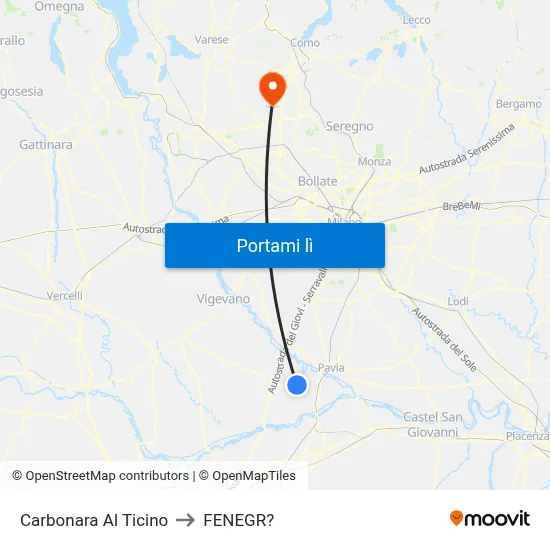 Carbonara Al Ticino to FENEGR? map