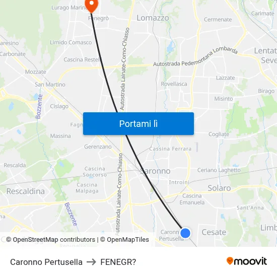 Caronno Pertusella to FENEGR? map