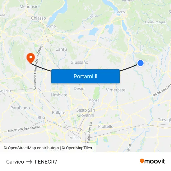 Carvico to FENEGR? map