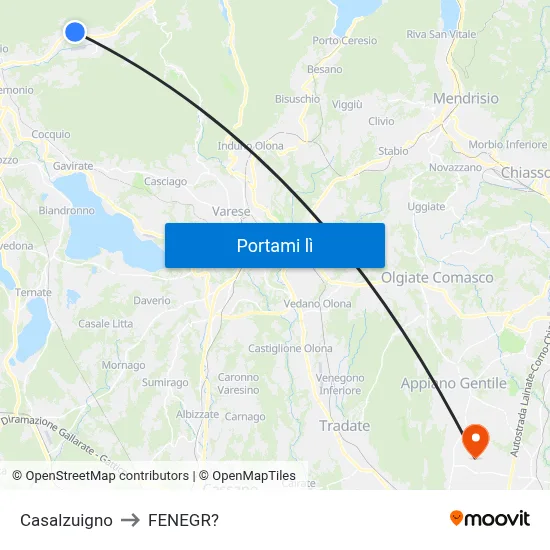 Casalzuigno to FENEGR? map