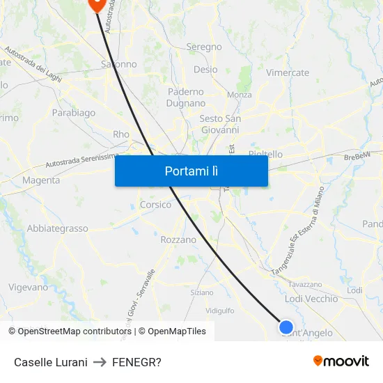 Caselle Lurani to FENEGR? map