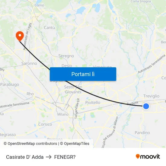 Casirate D' Adda to FENEGR? map
