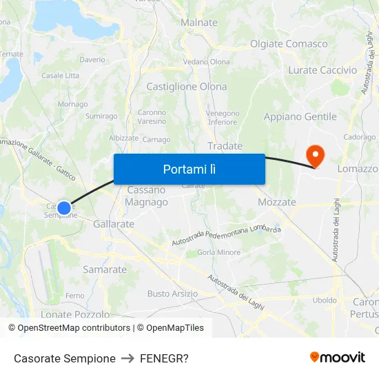 Casorate Sempione to FENEGR? map