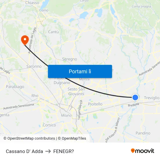 Cassano D' Adda to FENEGR? map