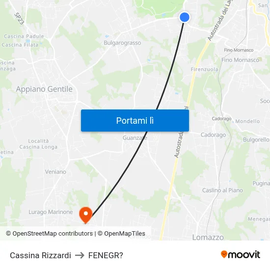Cassina Rizzardi to FENEGR? map