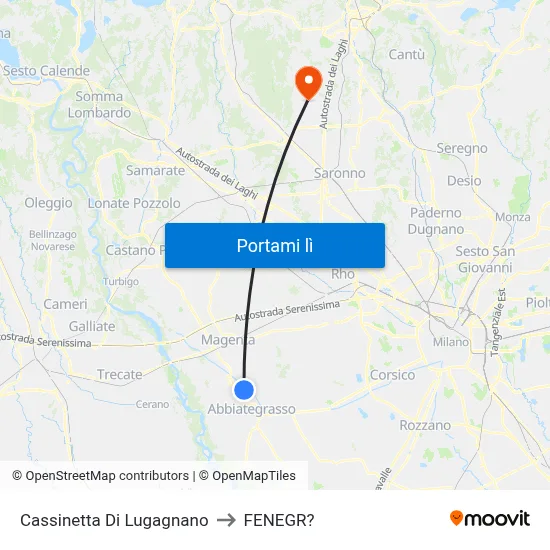 Cassinetta Di Lugagnano to FENEGR? map