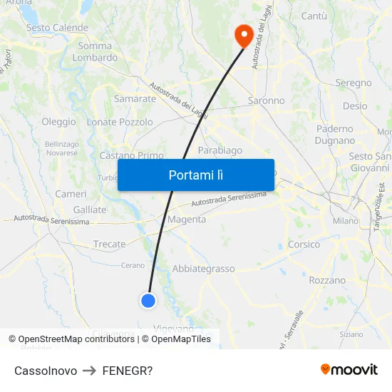 Cassolnovo to FENEGR? map