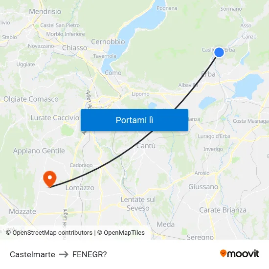 Castelmarte to FENEGR? map