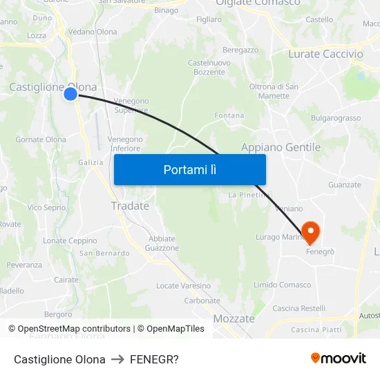 Castiglione Olona to FENEGR? map