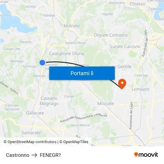 Castronno to FENEGR? map