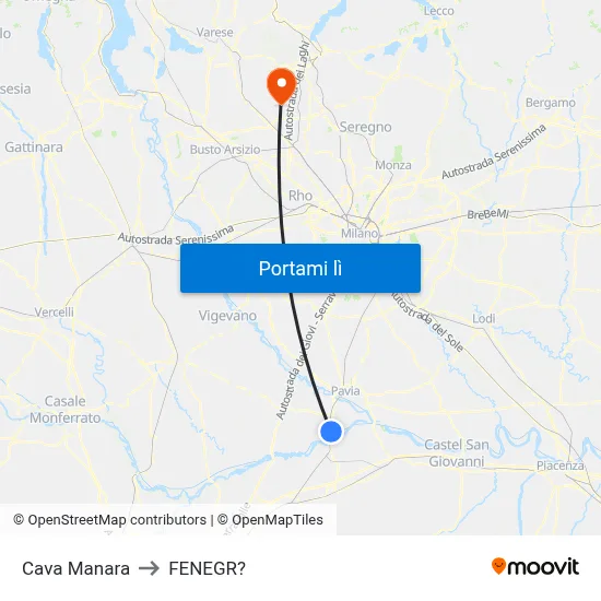Cava Manara to FENEGR? map