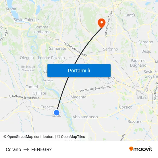 Cerano to FENEGR? map