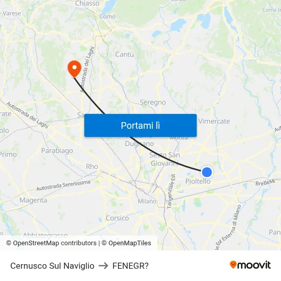 Cernusco Sul Naviglio to FENEGR? map