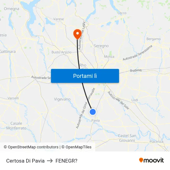 Certosa Di Pavia to FENEGR? map