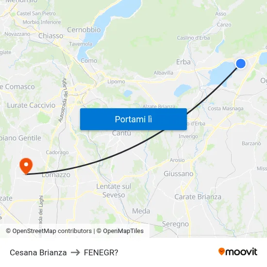 Cesana Brianza to FENEGR? map