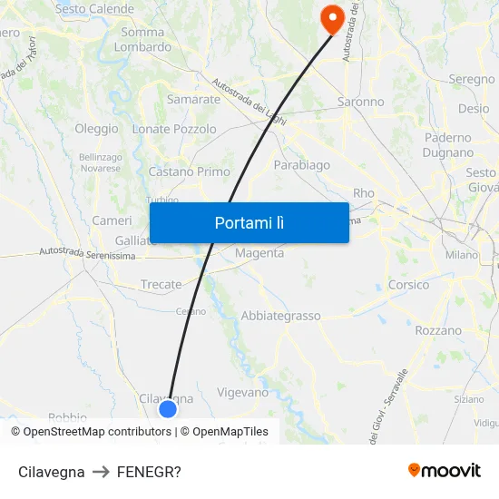 Cilavegna to FENEGR? map
