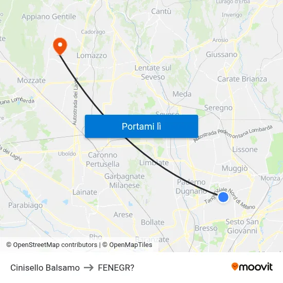 Cinisello Balsamo to FENEGR? map