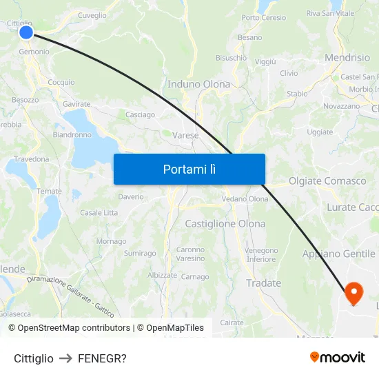 Cittiglio to FENEGR? map