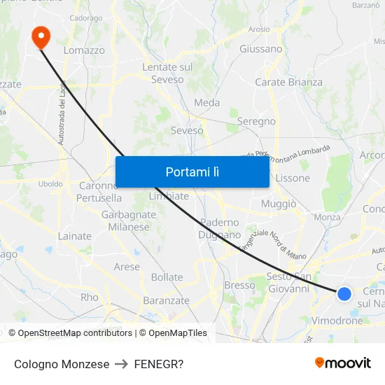 Cologno Monzese to FENEGR? map