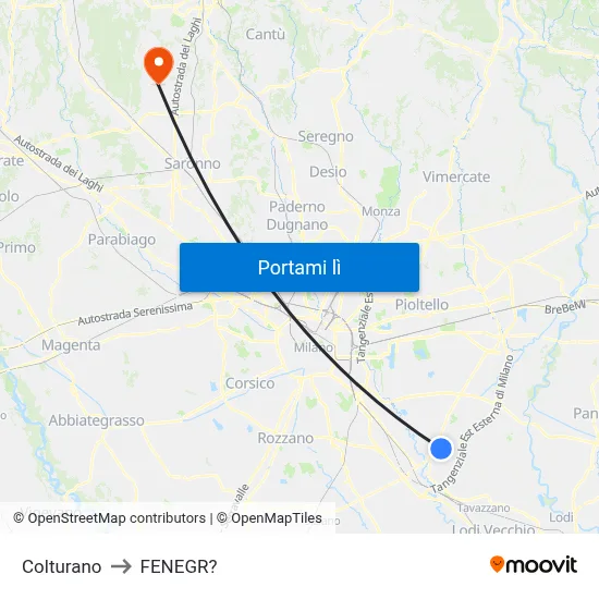 Colturano to FENEGR? map