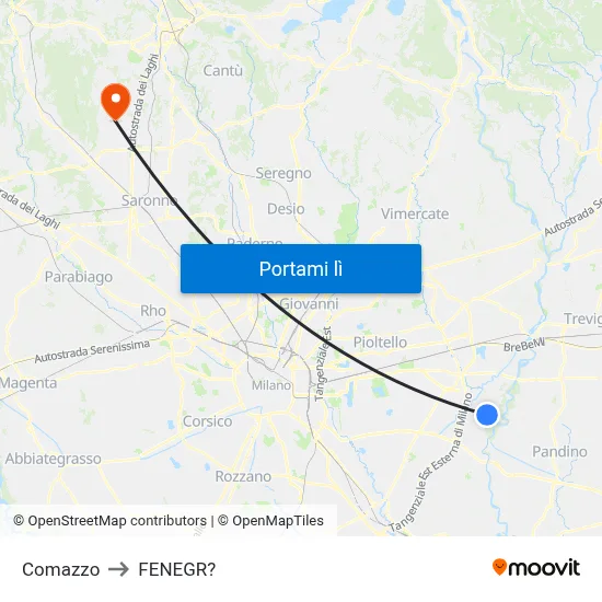 Comazzo to FENEGR? map