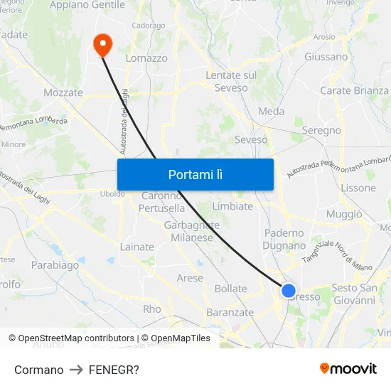 Cormano to FENEGR? map
