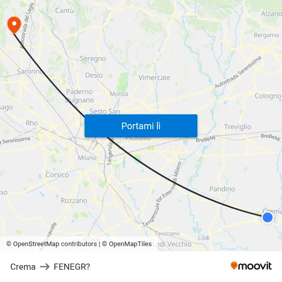 Crema to FENEGR? map