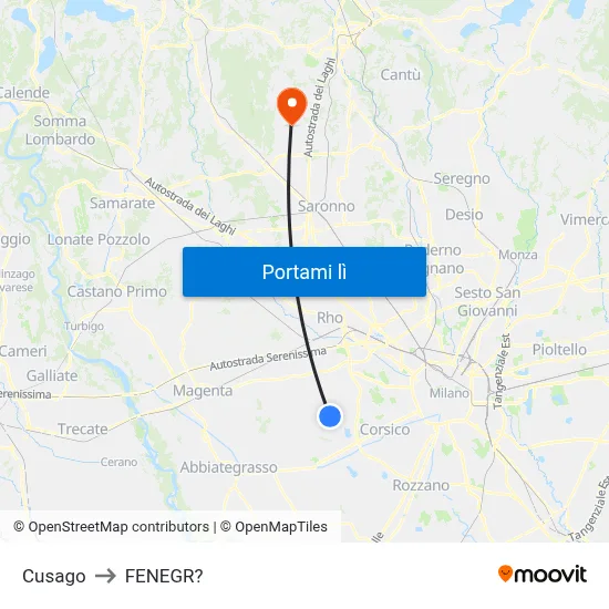 Cusago to FENEGR? map