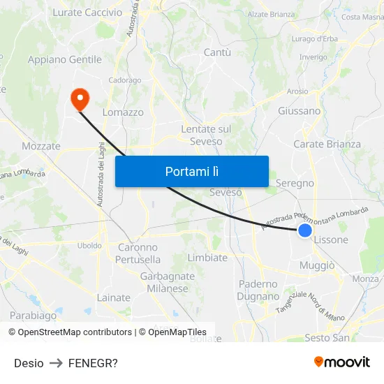 Desio to FENEGR? map
