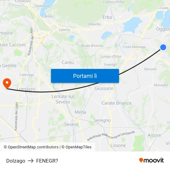 Dolzago to FENEGR? map