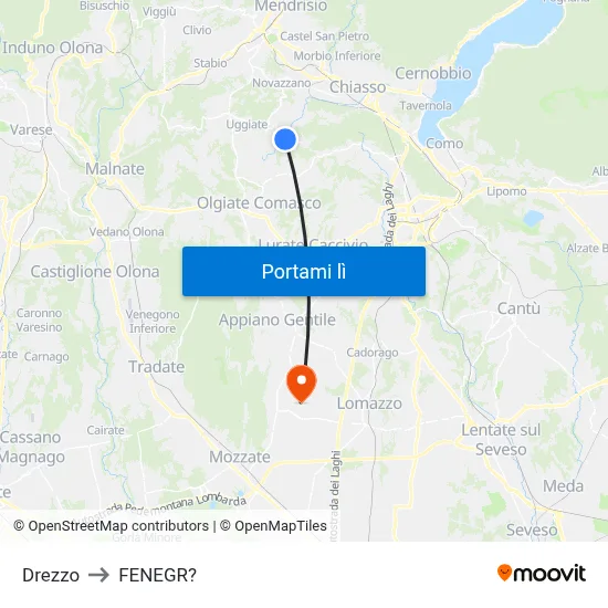 Drezzo to FENEGR? map